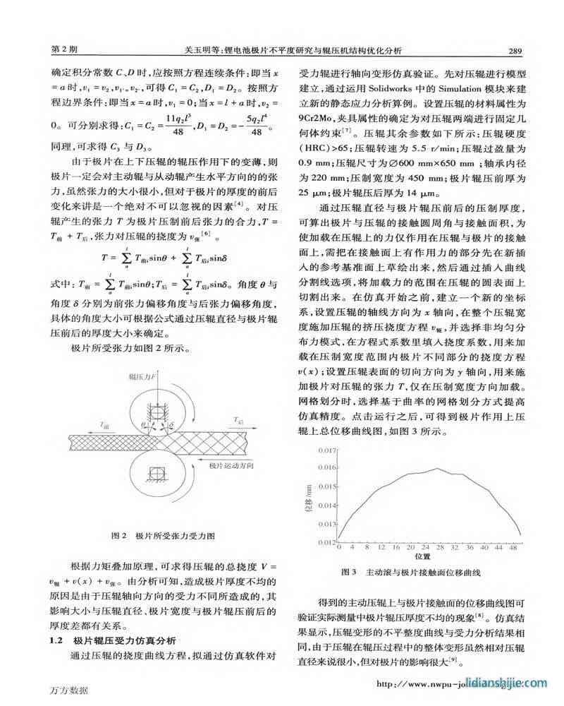 鋰電池極片不平度研究與輥壓機結構優化分析