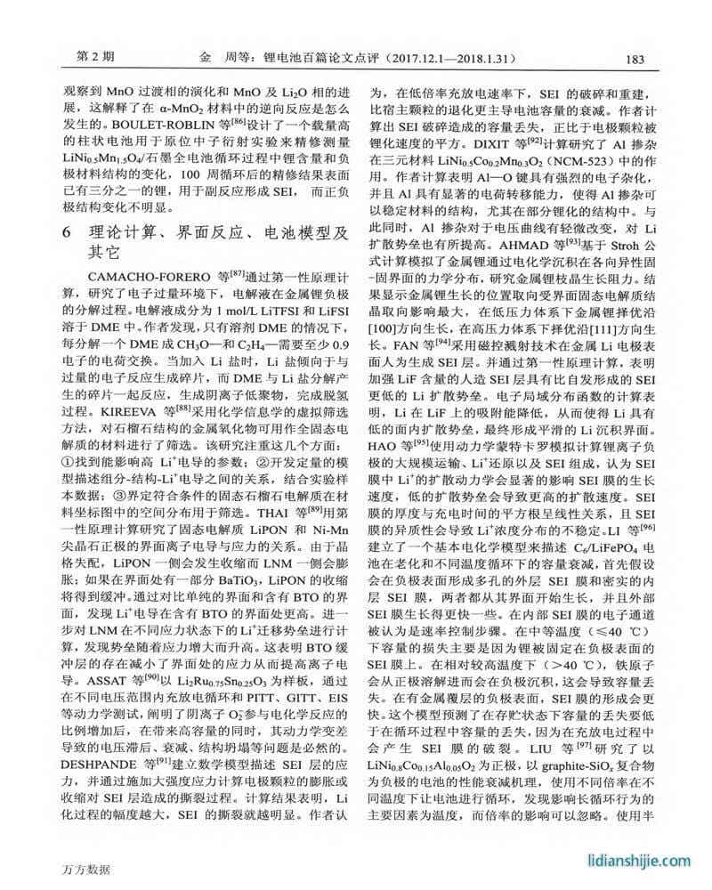 鋰電池百篇論文點評