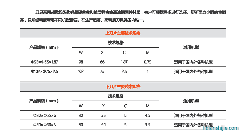 星之際隔膜刀片φ80性能參數