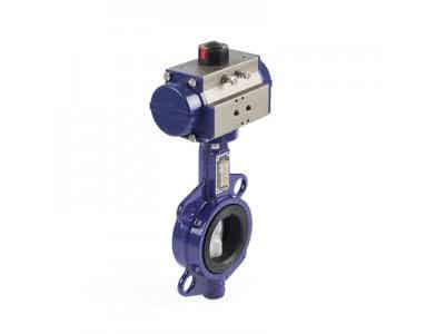 弗雷西 氣動對夾蝶閥 鑄鐵蝶閥圖1